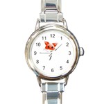 Animal Image Fox Round Italian Charm Watch Front