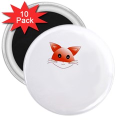 Animal Image Fox 3  Magnets (10 Pack)  by BangZart