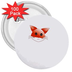 Animal Image Fox 3  Buttons (100 Pack)  by BangZart