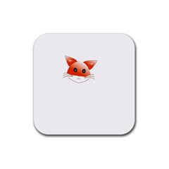 Animal Image Fox Rubber Coaster (square)  by BangZart