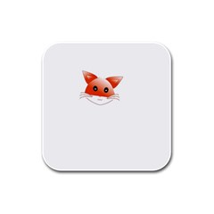 Animal Image Fox Rubber Square Coaster (4 Pack)  by BangZart