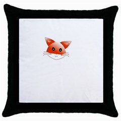 Animal Image Fox Throw Pillow Case (black) by BangZart