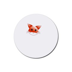 Animal Image Fox Rubber Round Coaster (4 Pack)  by BangZart