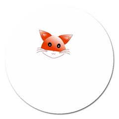 Animal Image Fox Magnet 5  (round) by BangZart