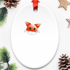 Animal Image Fox Oval Ornament (two Sides) by BangZart