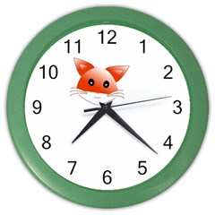 Animal Image Fox Color Wall Clocks by BangZart