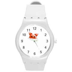 Animal Image Fox Round Plastic Sport Watch (m) by BangZart