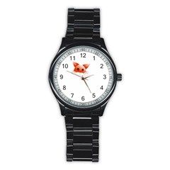 Animal Image Fox Stainless Steel Round Watch by BangZart