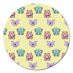 Animals Pastel Children Colorful Magnet 5  (round) by BangZart