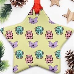 Animals Pastel Children Colorful Star Ornament (two Sides) by BangZart