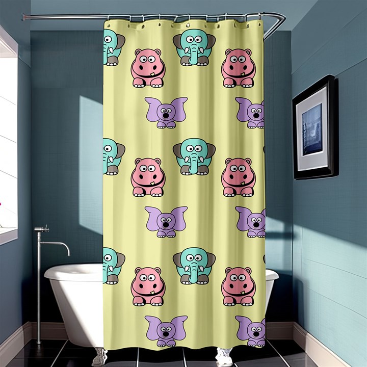 Animals Pastel Children Colorful Shower Curtain 36  x 72  (Stall) 