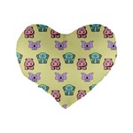 Animals Pastel Children Colorful Standard 16  Premium Heart Shape Cushions Back