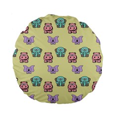 Animals Pastel Children Colorful Standard 15  Premium Flano Round Cushions by BangZart