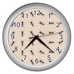 Ants Pattern Wall Clocks (silver) 