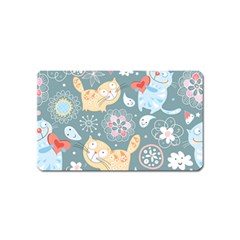 Cute Cat Background Pattern Magnet (name Card) by BangZart