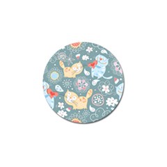 Cute Cat Background Pattern Golf Ball Marker (10 Pack) by BangZart