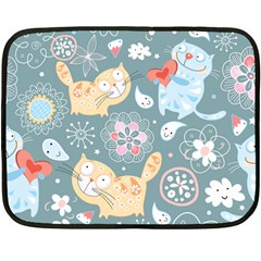 Cute Cat Background Pattern Fleece Blanket (mini) by BangZart