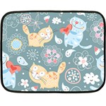 Cute Cat Background Pattern Fleece Blanket (Mini) 35 x27  Blanket