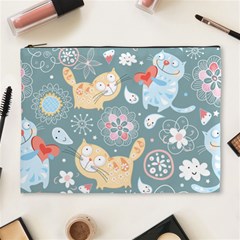 Cute Cat Background Pattern Cosmetic Bag (xl) by BangZart