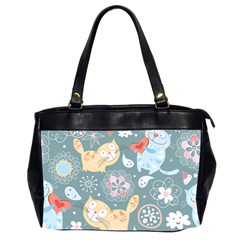 Cute Cat Background Pattern Office Handbags (2 Sides)  by BangZart