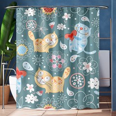 Cute Cat Background Pattern Shower Curtain 60  X 72  (medium) 