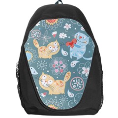 Cute Cat Background Pattern Backpack Bag by BangZart