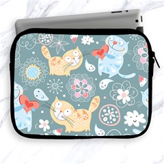 Cute Cat Background Pattern Apple Ipad 2/3/4 Zipper Cases by BangZart