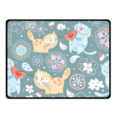 Cute Cat Background Pattern Double Sided Fleece Blanket (small)  by BangZart