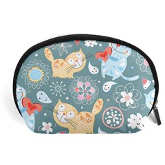 Cute Cat Background Pattern Accessory Pouches (large)  by BangZart