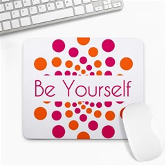 Be Yourself Pink Orange Dots Circular Large Mousepads by BangZart