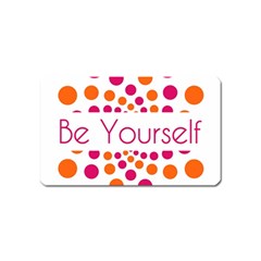 Be Yourself Pink Orange Dots Circular Magnet (name Card) by BangZart