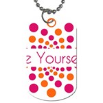 Be Yourself Pink Orange Dots Circular Dog Tag (One Side) Front