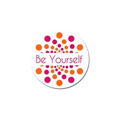 Be Yourself Pink Orange Dots Circular Golf Ball Marker by BangZart