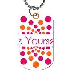 Be Yourself Pink Orange Dots Circular Dog Tag (two Sides)