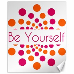 Be Yourself Pink Orange Dots Circular Canvas 16  X 20   by BangZart