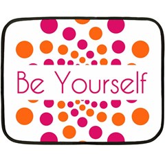 Be Yourself Pink Orange Dots Circular Double Sided Fleece Blanket (mini)  by BangZart