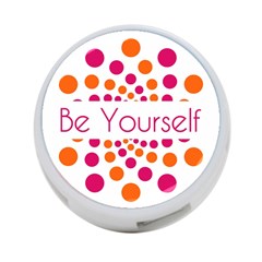 Be Yourself Pink Orange Dots Circular 4-port Usb Hub (one Side) by BangZart