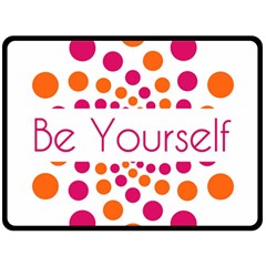 Be Yourself Pink Orange Dots Circular Fleece Blanket (large)  by BangZart