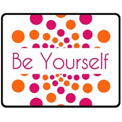 Be Yourself Pink Orange Dots Circular Fleece Blanket (medium)  by BangZart