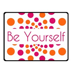 Be Yourself Pink Orange Dots Circular Fleece Blanket (small) by BangZart