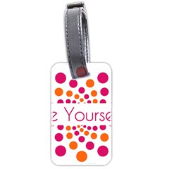 Be Yourself Pink Orange Dots Circular Luggage Tags (two Sides) by BangZart