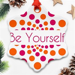 Be Yourself Pink Orange Dots Circular Ornament (snowflake) by BangZart