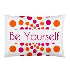 Be Yourself Pink Orange Dots Circular Pillow Case (two Sides) by BangZart