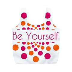 Be Yourself Pink Orange Dots Circular Full Print Recycle Bags (m)  by BangZart