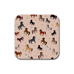 Horses For Courses Pattern Rubber Coaster (square)  by BangZart