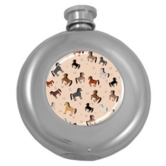 Horses For Courses Pattern Round Hip Flask (5 Oz) by BangZart