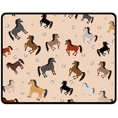 Horses For Courses Pattern Fleece Blanket (medium)  by BangZart