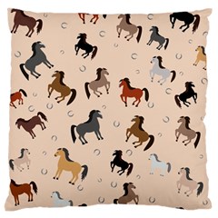 Horses For Courses Pattern Large Flano Cushion Case (two Sides) by BangZart