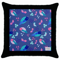 Birds And Butterflies Throw Pillow Case (black) by BangZart