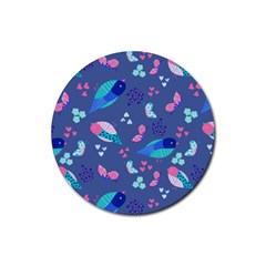 Birds And Butterflies Rubber Coaster (round)  by BangZart